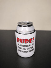 5mm Neoprene Stubby Holder for 375ml Cans - Rude? - Built Different Goods