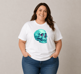 Aqua Skull Graphic T-Shirt | Built Different Goods - Built Different Goods
