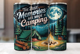 20oz Stainless Steel Tumbler With Two Lids - The best memories are made camping
