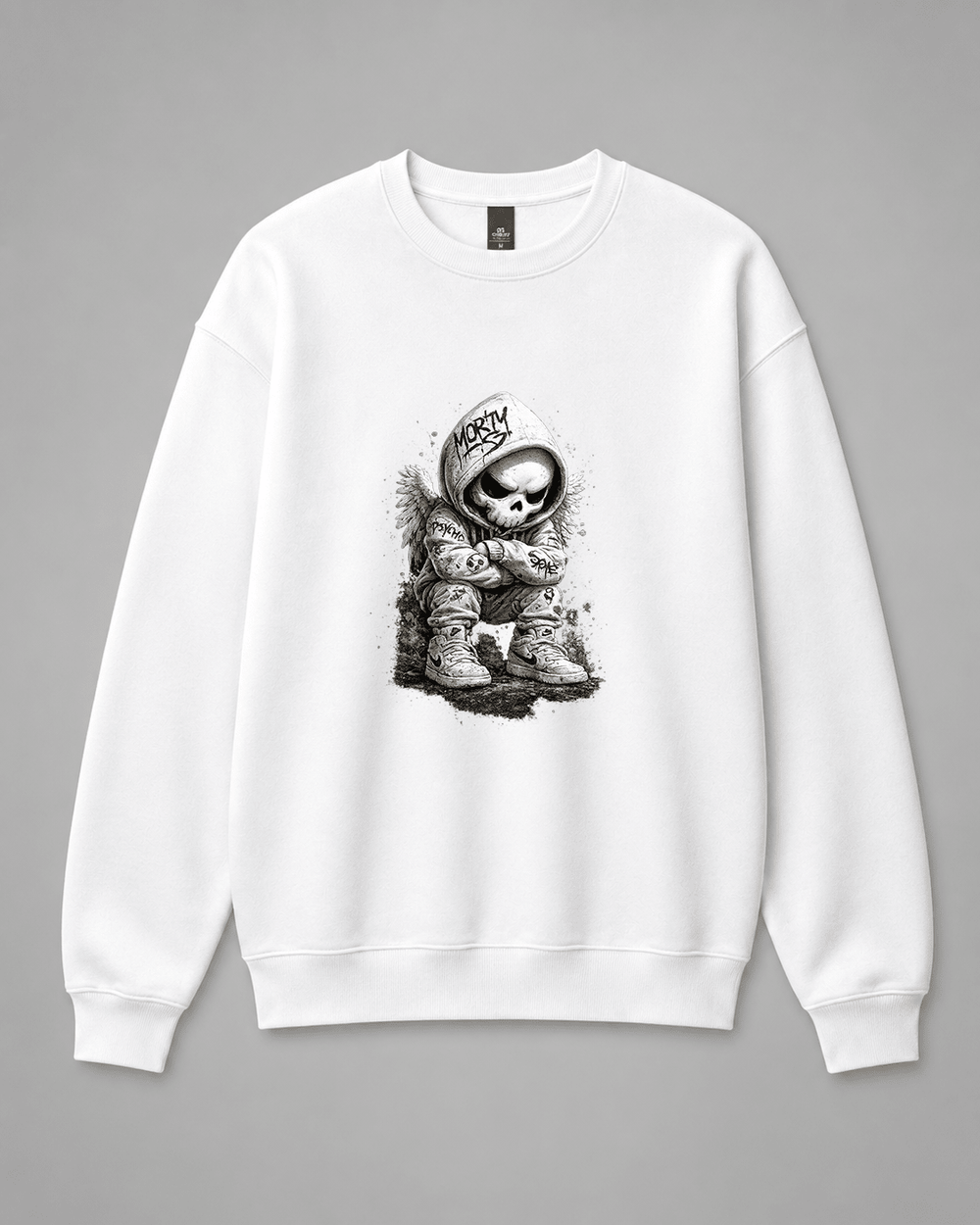 White Skull Crewneck Sweatshirt | Built Different Goods - Built Different Goods