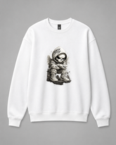 BDG Crew Neck Sweatshirt - White Skull