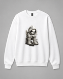 BDG Crew Neck Sweatshirt - White Skull