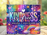20oz Stainless Steel Tumbler With Two Lids - Kindness is free