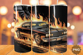 20oz Stainless Steel Tumbler With Two Lids - Racing Flames