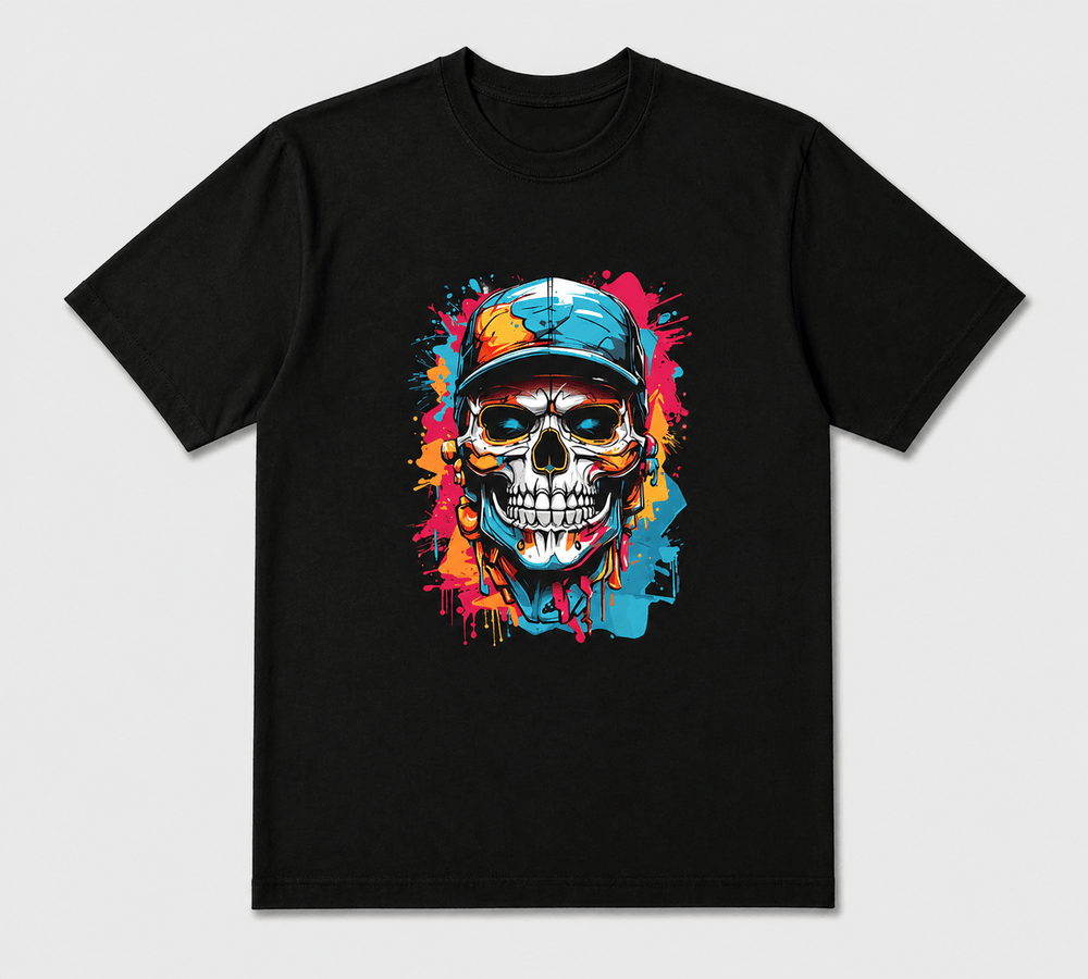 BDG Graphic T-Shirt - Neon Skull Head - Built Different Goods