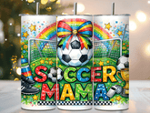 20oz Stainless Steel Tumbler With Two Lids - Soccer Mama
