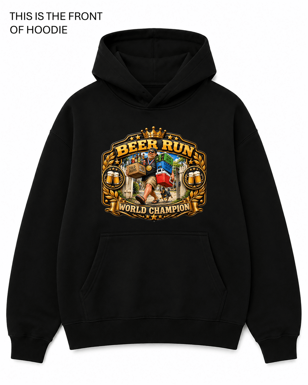 Beer Run World Champion Graphic Hoodie - Built Different Goods