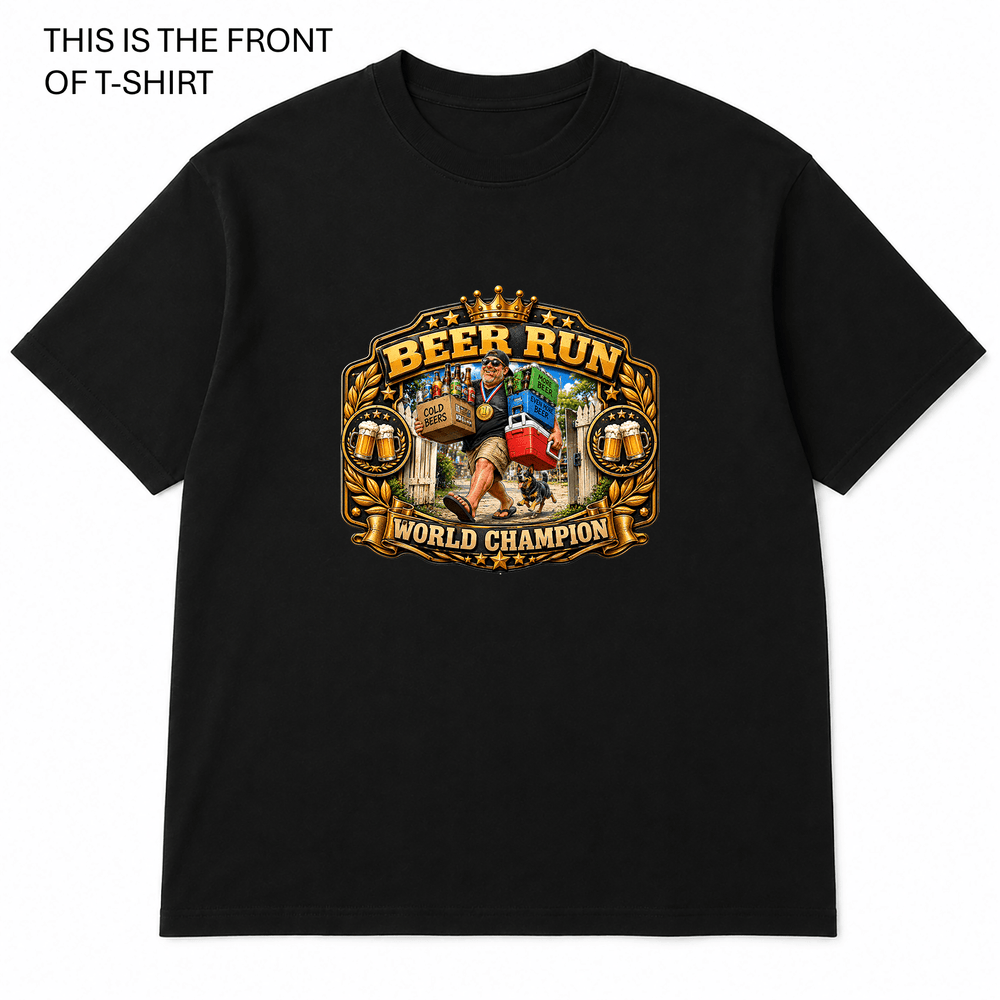Beer Run World Champion Graphic T-Shirt - Built Different Goods