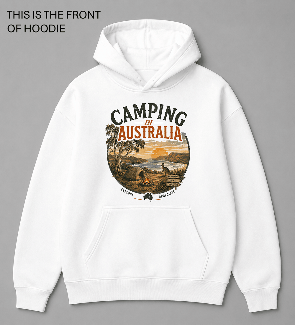 BDG Graphic Hoodie - Camping in Australia - Built Different Goods