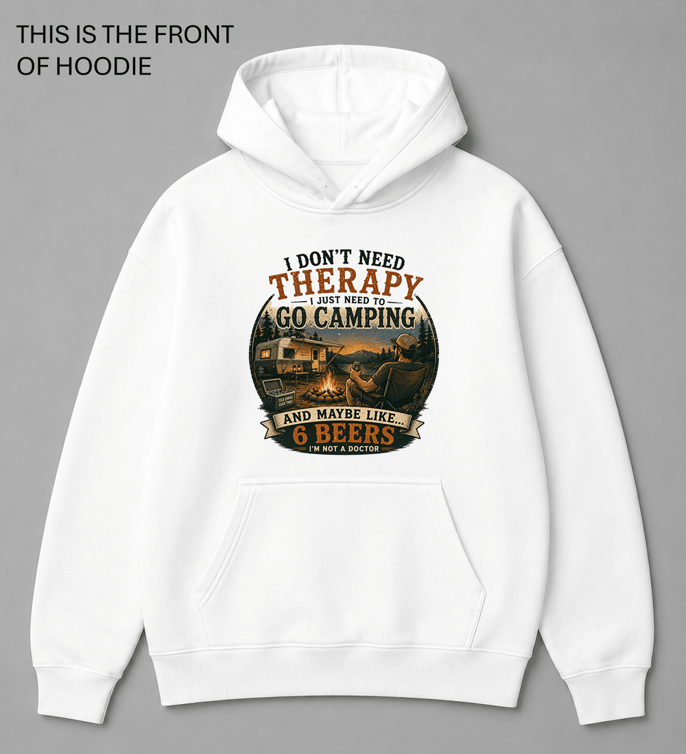 BDG Graphic Hoodie - Camping is my Therapy - Built Different Goods