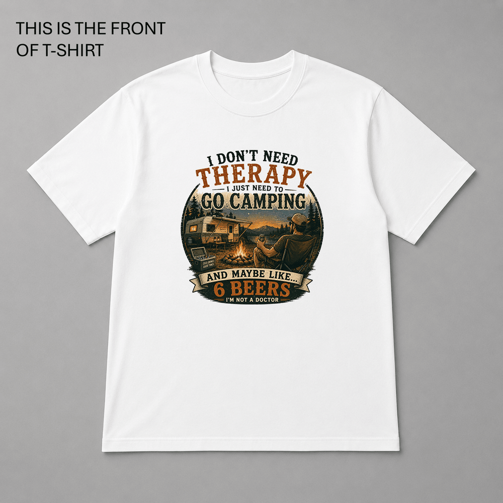 BDG Graphic T-Shirt - Camping is my Therapy - Built Different Goods