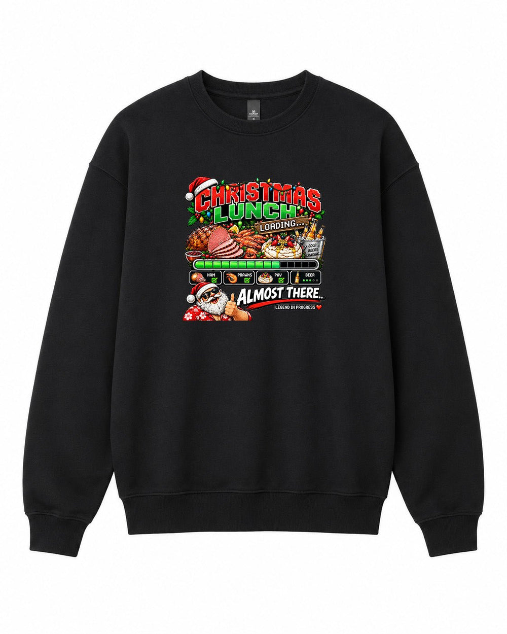 Christmas Lunch Loading Graphic Crewneck Sweatshirt - Built Different Goods