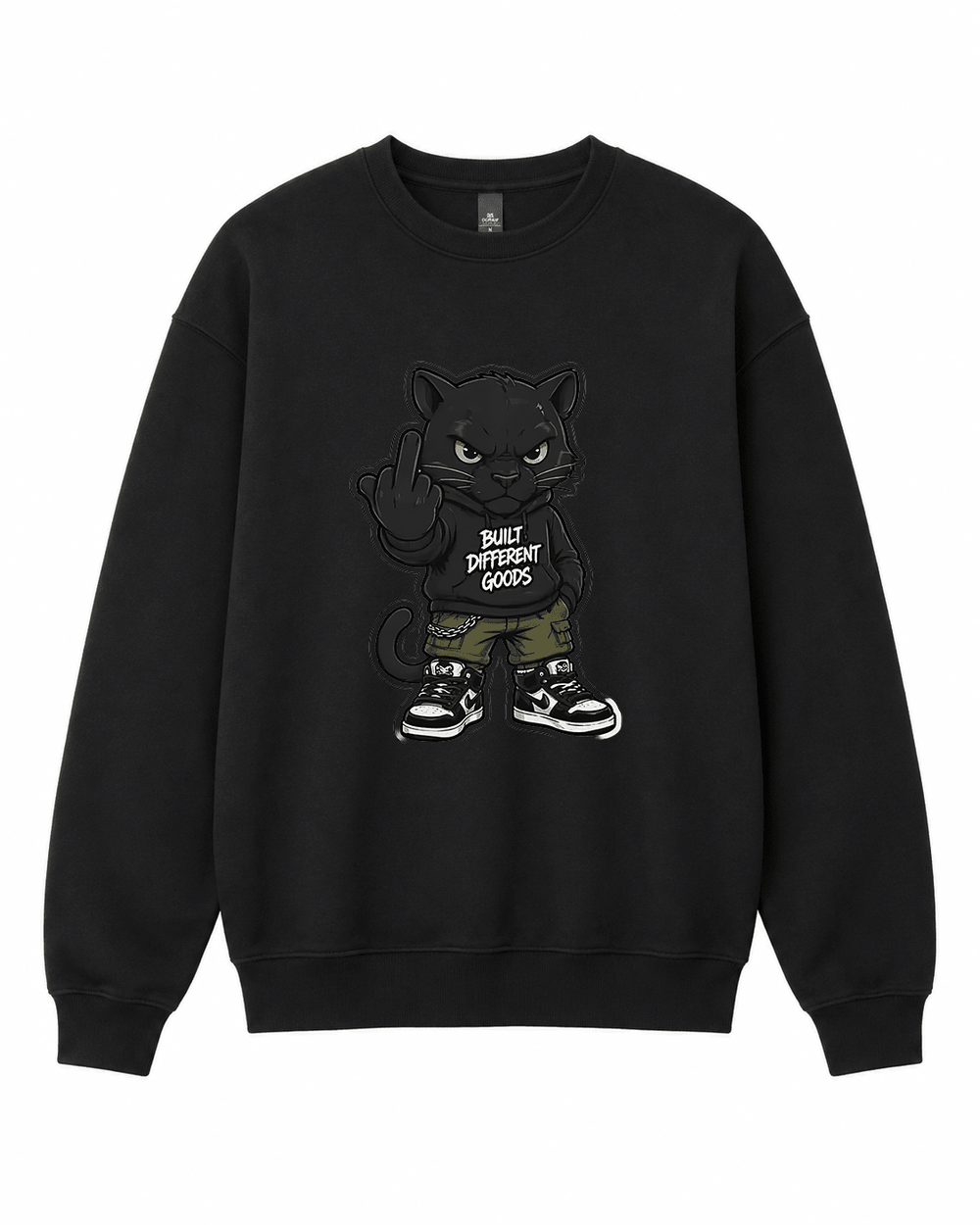 BDG Crew Neck Sweatshirt - BDG Cat - Built Different Goods
