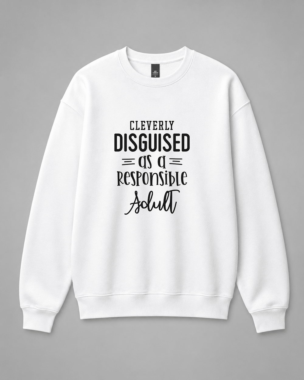 BDG Crew Neck Sweatshirt - Cleverly Disguised as a responsible adult - Built Different Goods