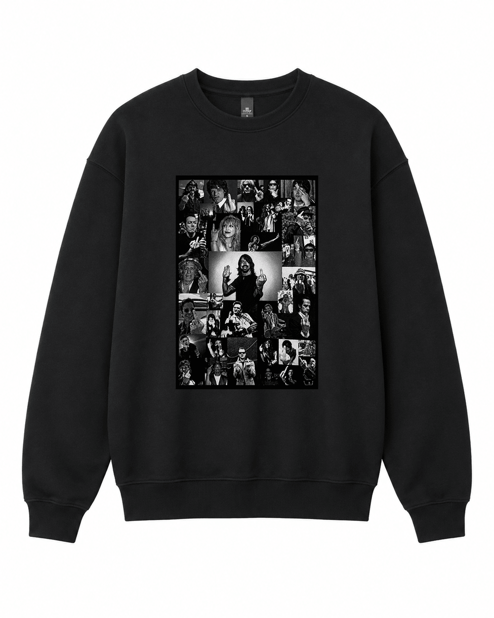 BDG Crew Neck Sweatshirt - Collage- music finger - Built Different Goods