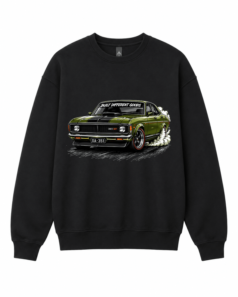 BDG Crew Neck Sweatshirt - Ford XA GT Green - Built Different Goods