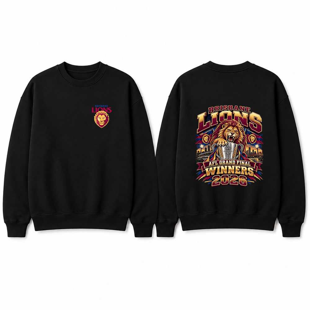 BDG Crew Neck Sweatshirt - AFL Grand Final Winners Brisbane Lions 2 - Built Different Goods