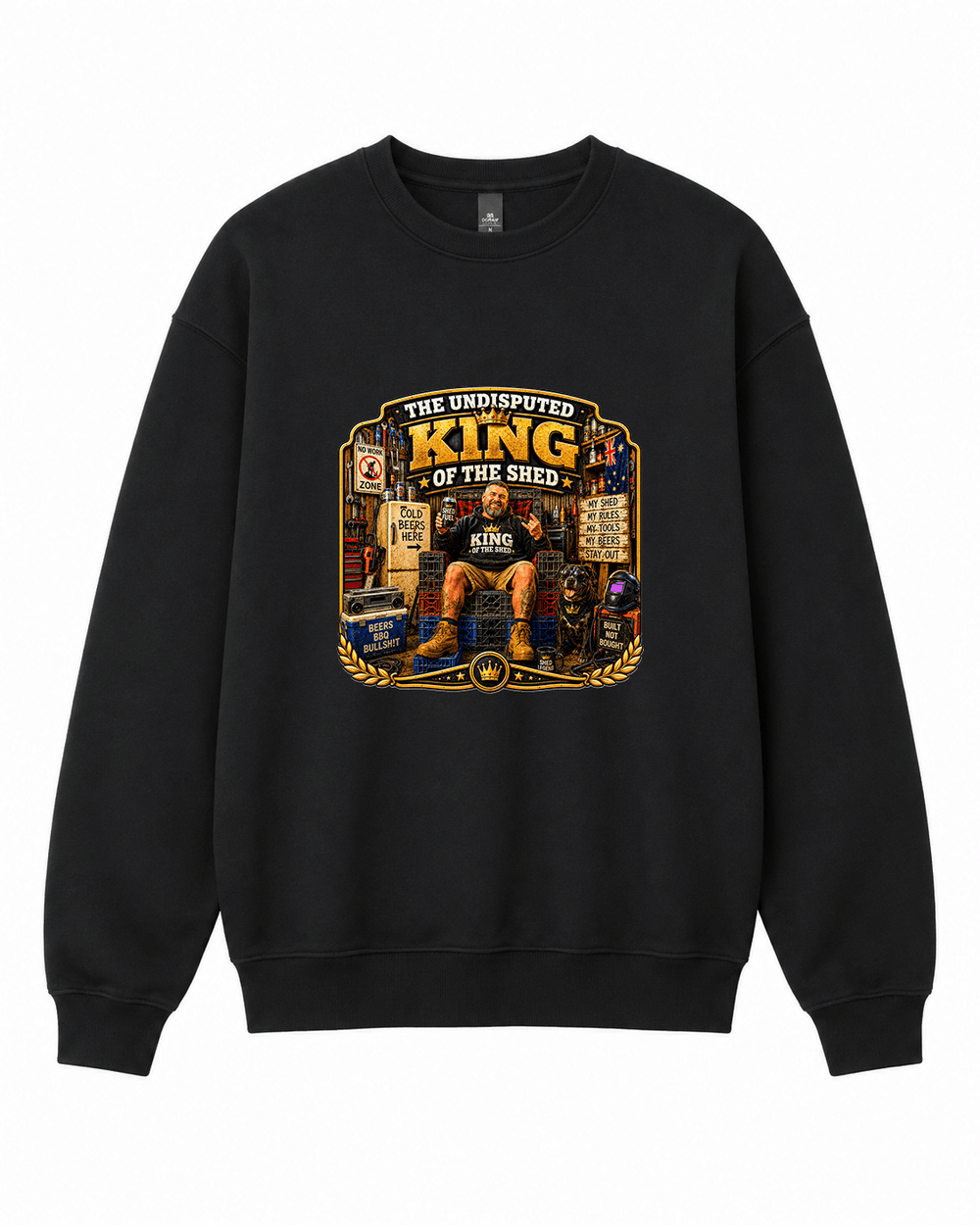 King of the Shed Graphic Crewneck Sweatshirt - Built Different Goods