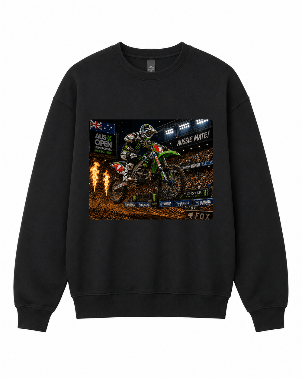 BDG Crew Neck Sweatshirt - Kawasaki KX450F Dirt Series - Built Different Goods