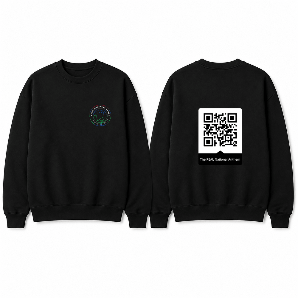 BDG Crew Neck Sweatshirt - QR - The REAL National Anthem - Built Different Goods