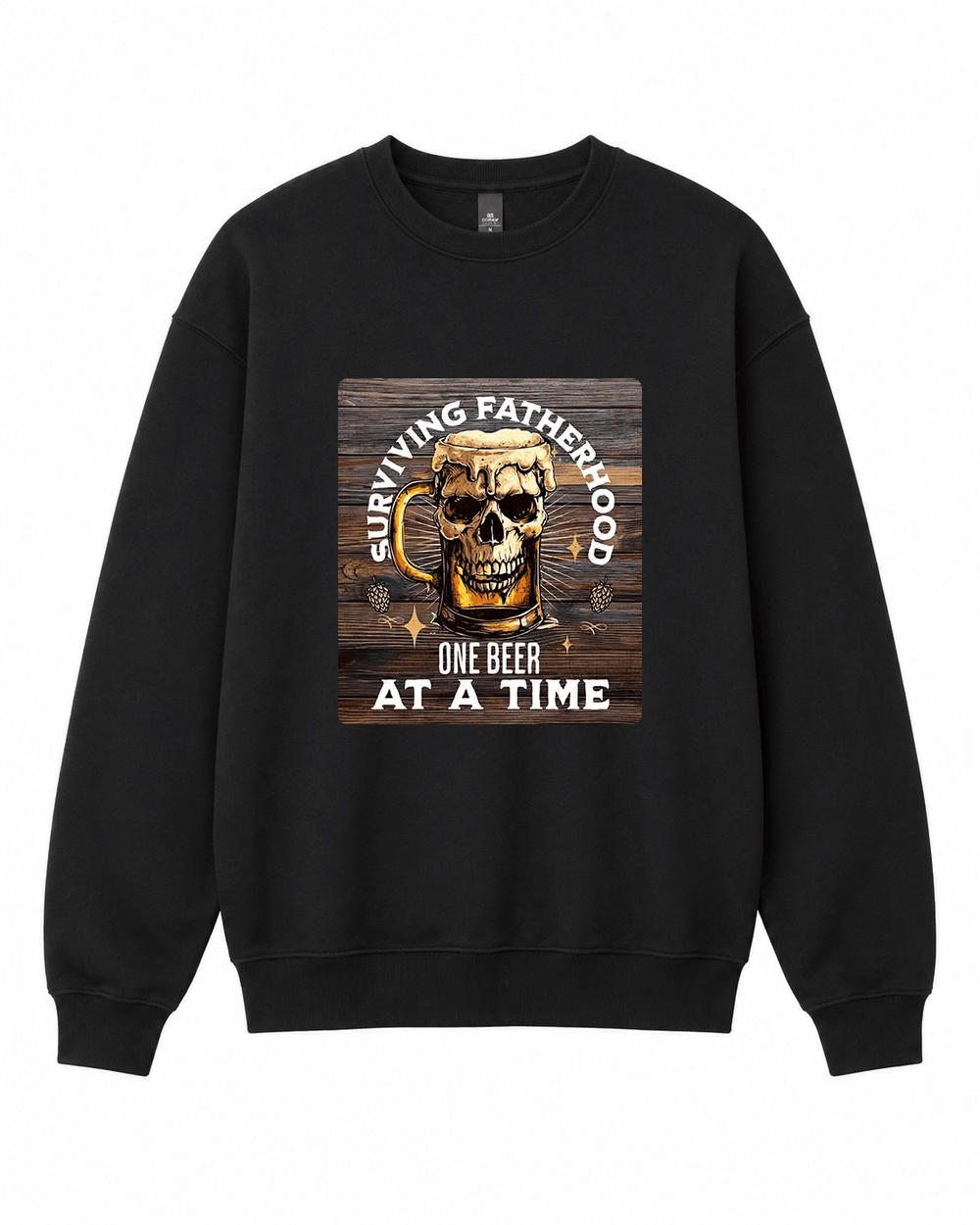 BDG Crew Neck Sweatshirt - Surviving Fatherhood, One Beer at a Time - Built Different Goods