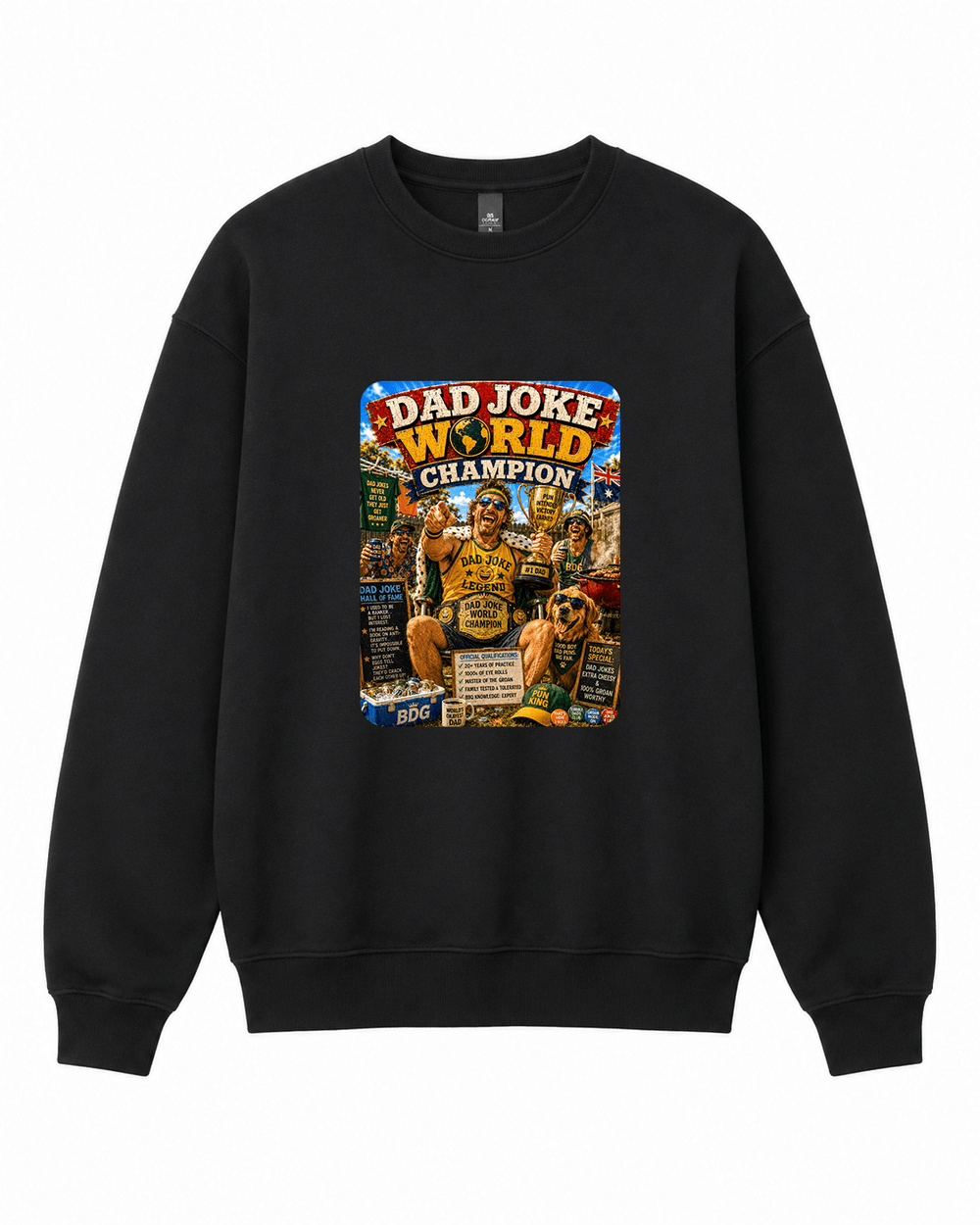 Dad Jokes World Champion Crewneck Sweatshirt - Built Different Goods