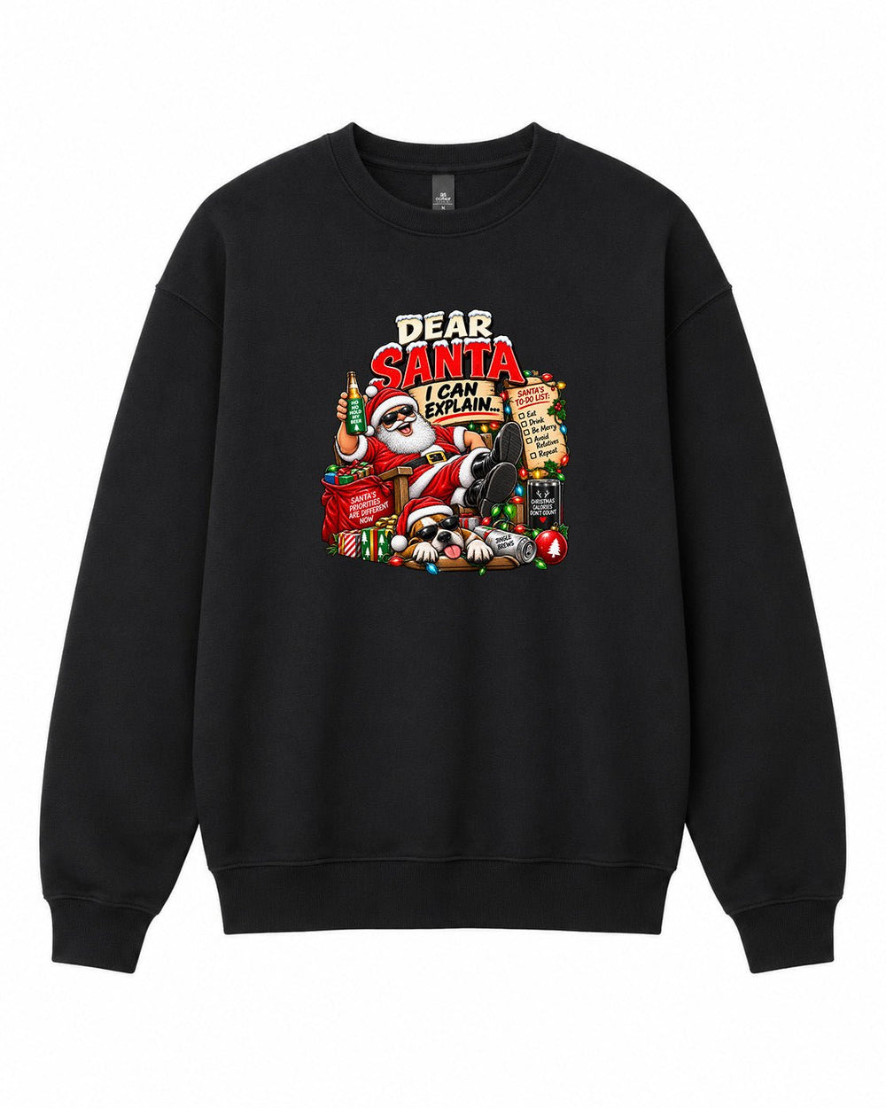 Dear Santa, I Can Explain Graphic Crewneck Sweatshirt - Built Different Goods