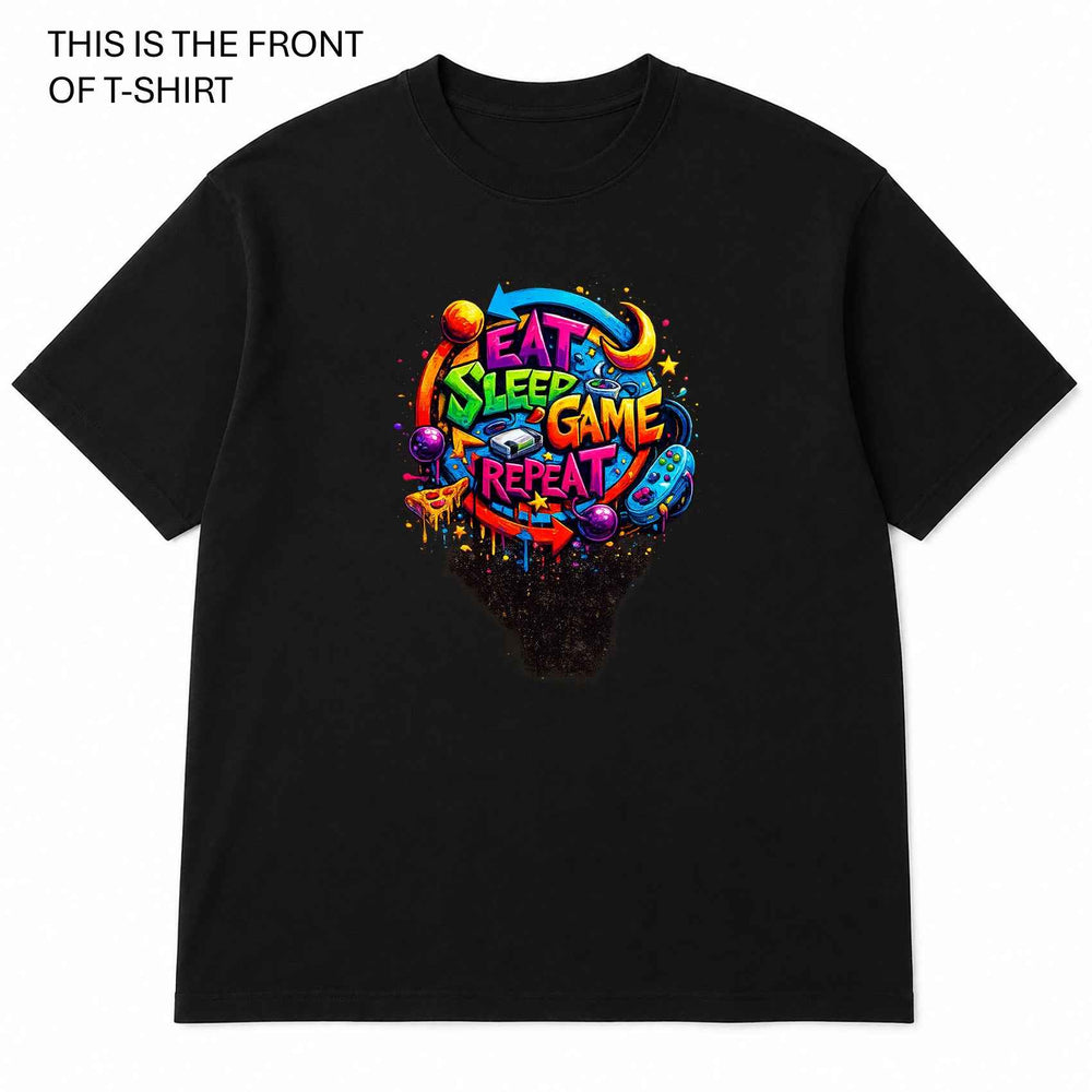 Eat Sleep Game Repeat Graphic T-Shirt