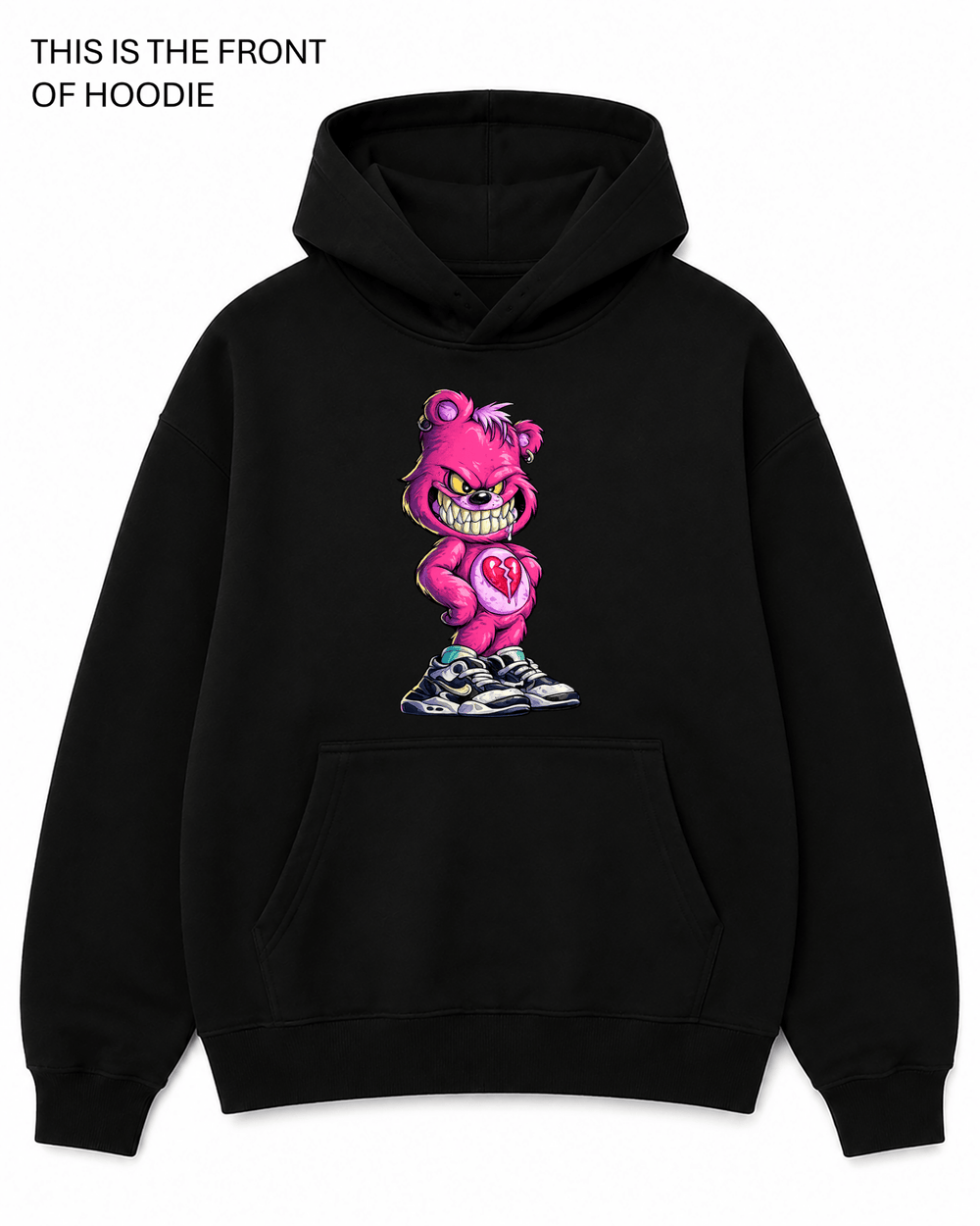 Heartbroken Care Bear Graphic Hoodie - Built Different Goods