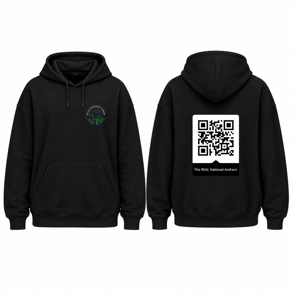 BDG Graphic Hoodie - QR - The REAL National Anthem - Built Different Goods
