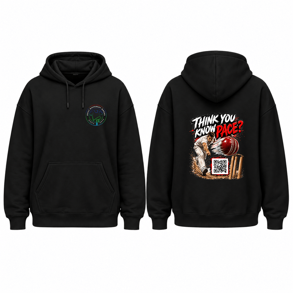 Cricket - QR Think you Know Pace? Graphic Hoodie - Built Different Goods