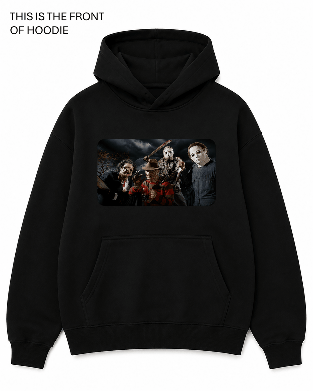 Horror Group Photo Graphic Hoodie - Built Different Goods