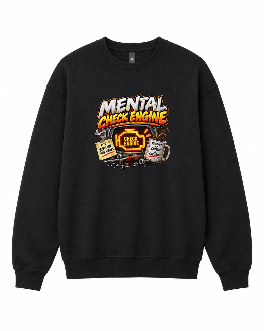 Mental Check Engine Graphic Crewneck Sweatshirt - Built Different Goods