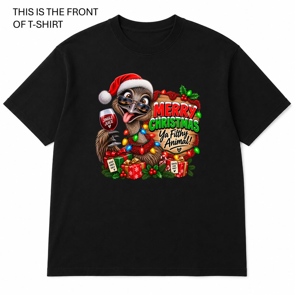 Merry Christmas Ya Filthy Animal Graphic T-Shirt - Built Different Goods