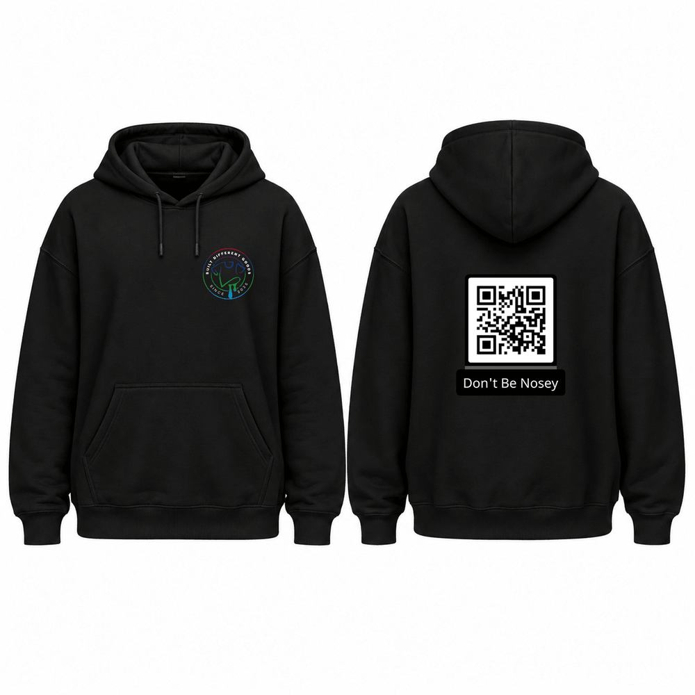 BDG Graphic Hoodie - QR - Don't be Nosey - Built Different Goods