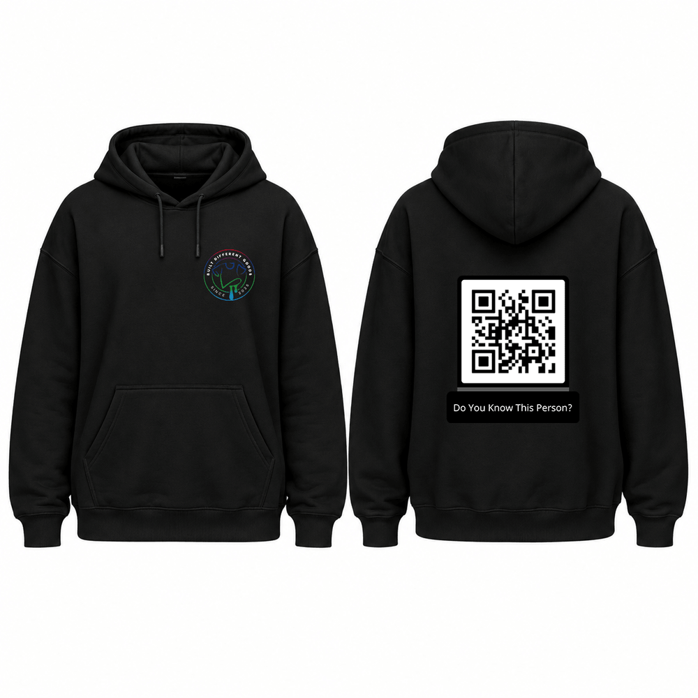 BDG Graphic Hoodie - QR - Do You Know This Person? - Built Different Goods