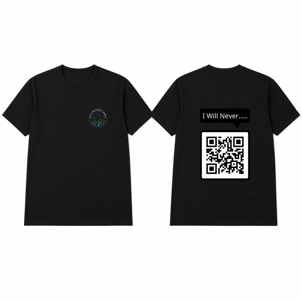 BDG Graphic T-Shirt - QR - I Will Never - Rick Rolled - Built Different Goods
