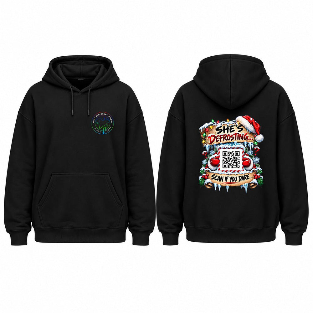 BDG Graphic Hoodie - QR - Mariah Carey Christmas - She's Defrosting - Built Different Goods