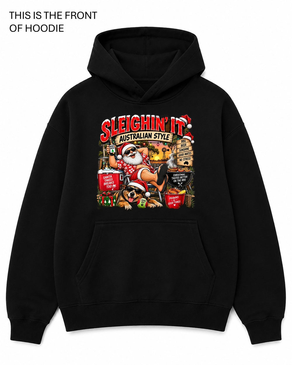 Sleighin It Graphic Hoodie - Built Different Goods