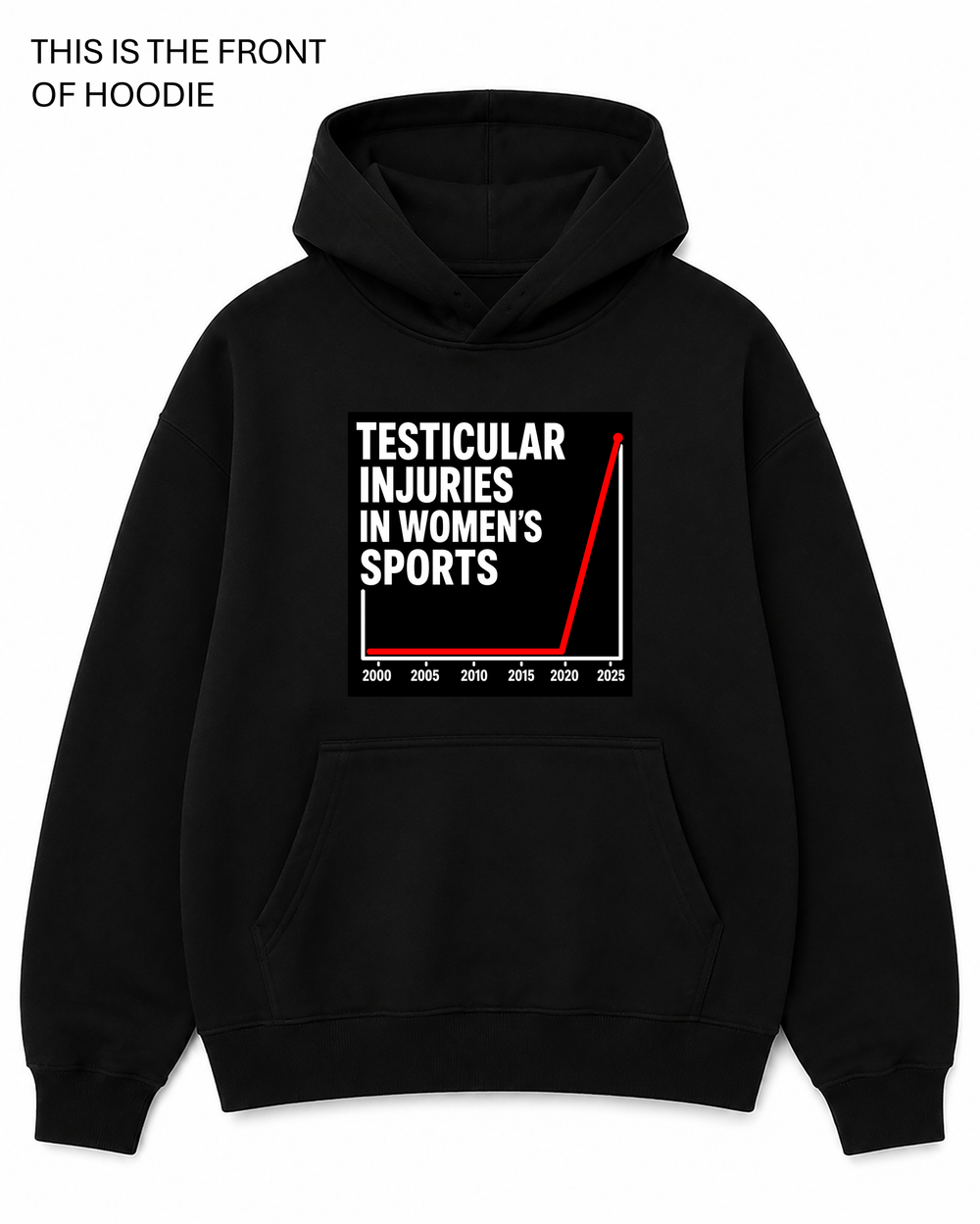 Premium graphic hoodie featuring the Testicular Injuries design by Built Different Goods. Comfortable everyday hoodie available in sizes S to True 5XL.