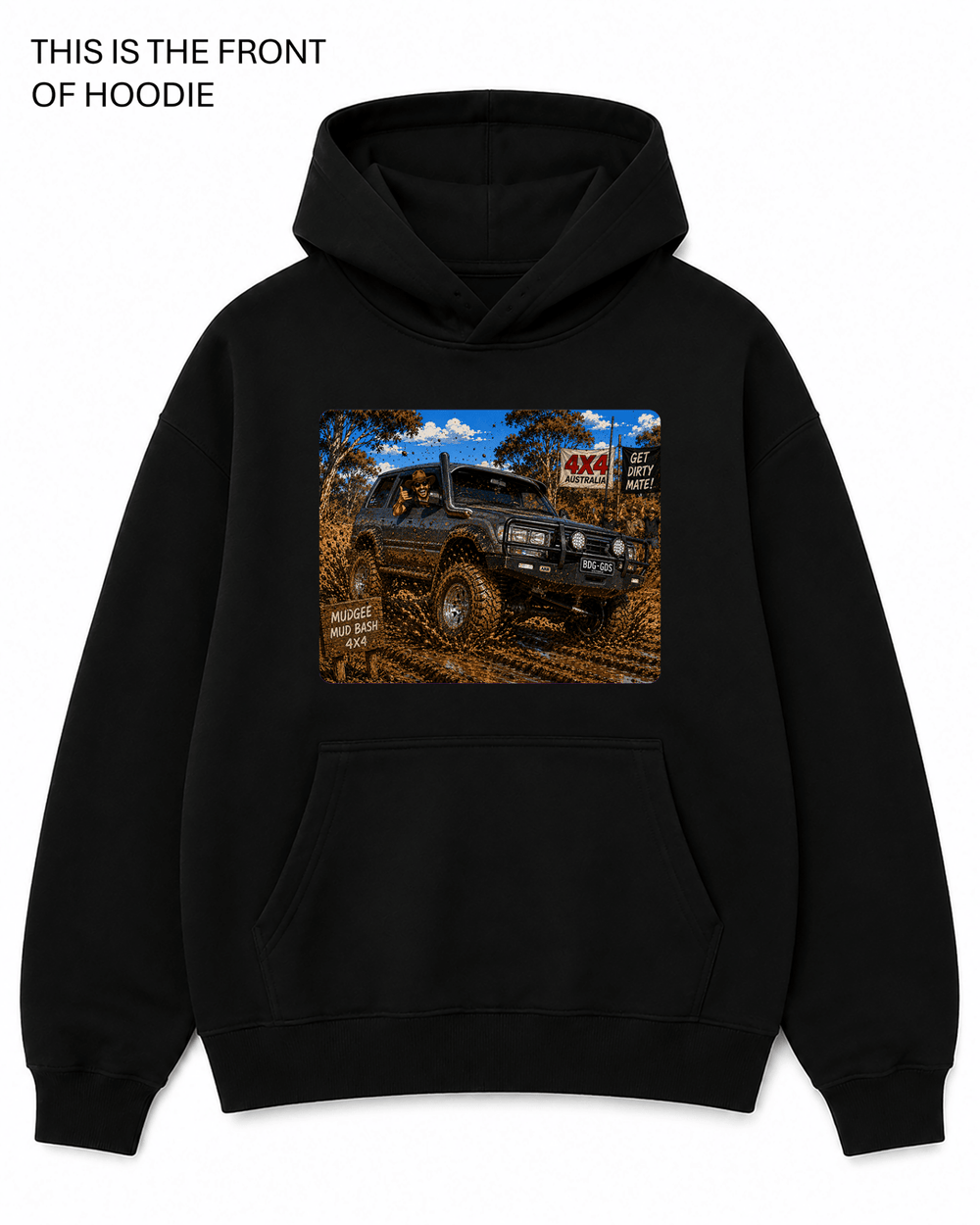 BDG Graphic Hoodie - Toyota Landcruiser 80 Series - Built Different Goods