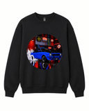 BDG Crew Neck Sweatshirt - Neon Garage Burnout with Classic Coupe - Built Different Goods