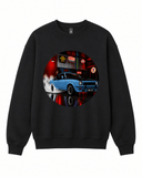 BDG Crew Neck Sweatshirt - Neon Garage Burnout with Classic Coupe - Built Different Goods