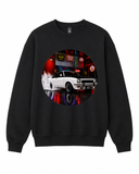 BDG Crew Neck Sweatshirt - Neon Garage Burnout with Classic Coupe