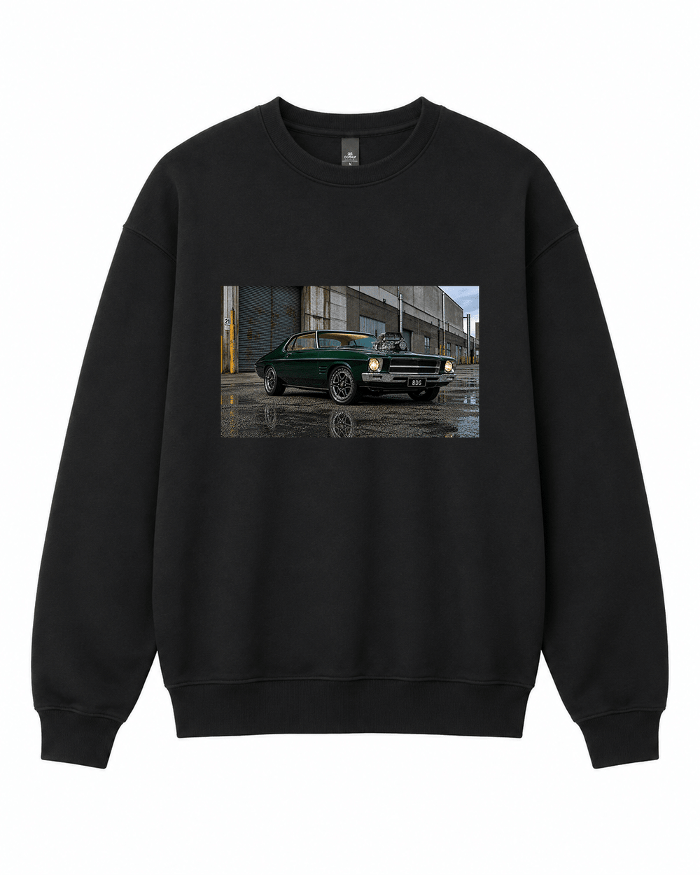 BDG Crew Neck Sweatshirt - 1970s Classic V8 Blown Coupe - Built Different Goods
