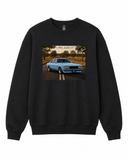 BDG Crew Neck Sweatshirt - Retro Muscle Car on Road
