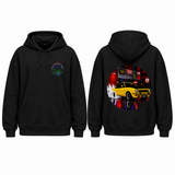 BDG Graphic Hoodie - Neon Garage Burnout with Classic Coupe