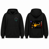 BDG Graphic Hoodie - Neon Garage Showcase with Classic Coupe - Built Different Goods