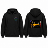 BDG Graphic Hoodie - Neon Garage Showcase with Classic Coupe
