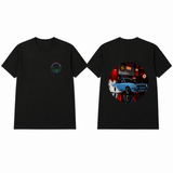 BDG Graphic T-Shirt - Neon Garage Burnout with Classic Coupe - Built Different Goods